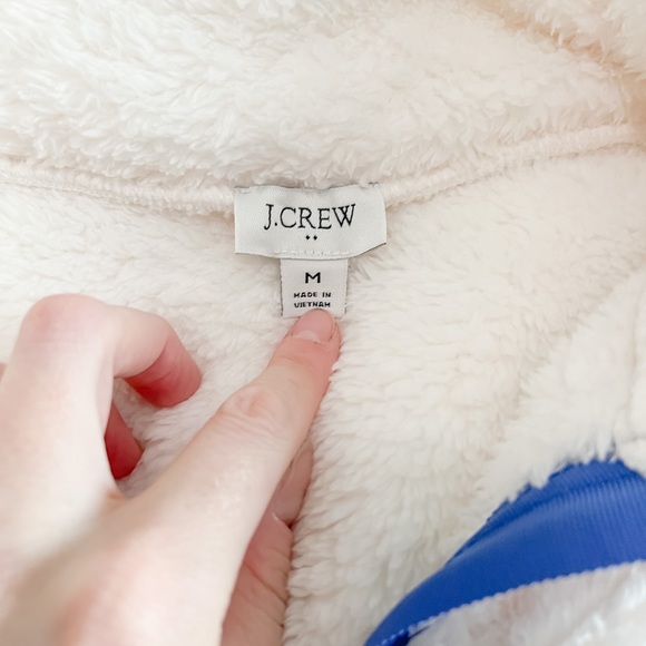 J. Crew Factory White Sherpa Pullover - Picture 2 of 3